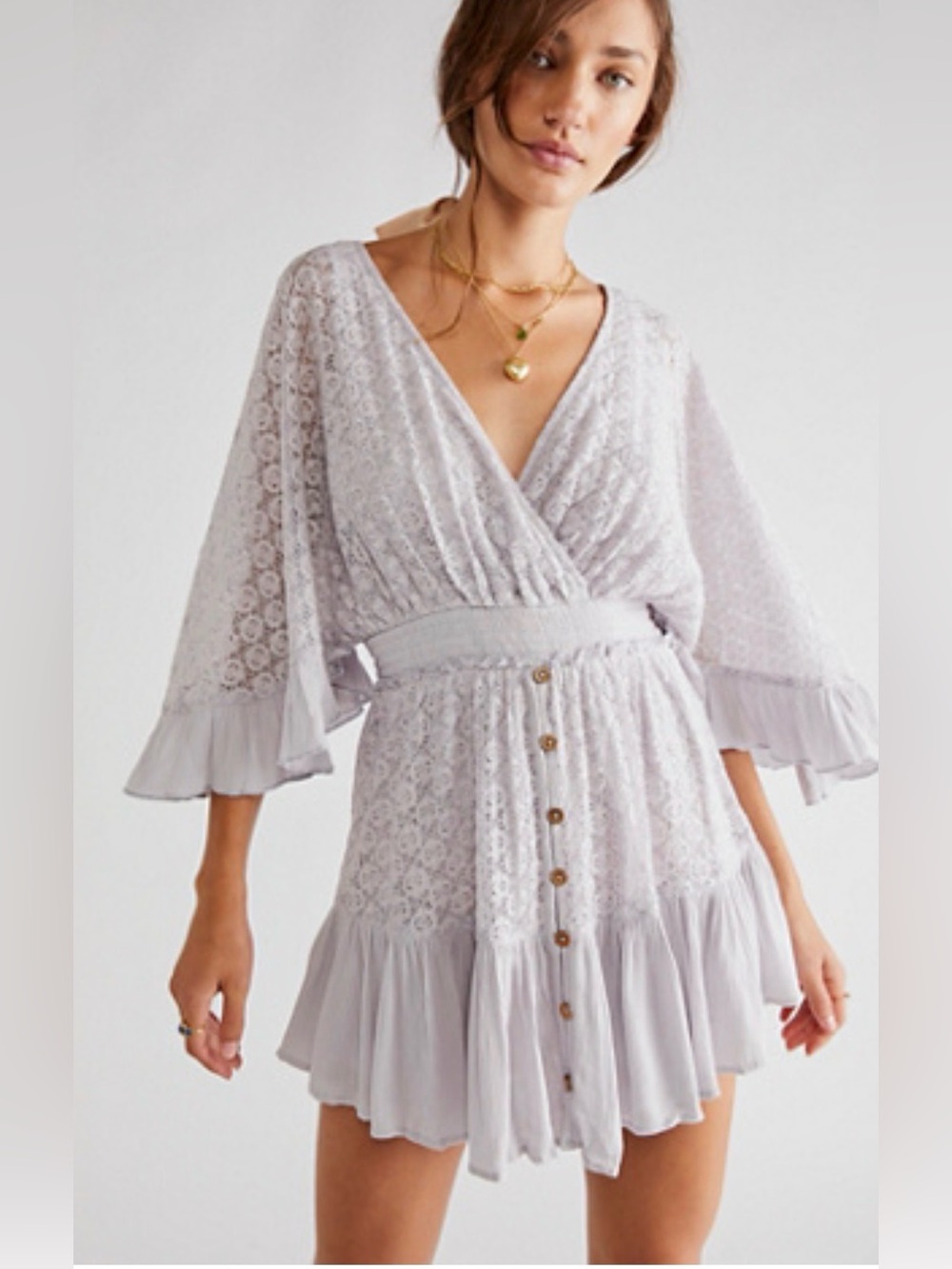 Free People Shyanne Romper Dress in Lilac Combo